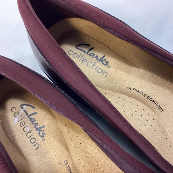 Clarks Collection SUTTYN WALK Burgundy Leather Wedge Slip-On SZ 9.5M L/N $80 - Picture 10 of 15
